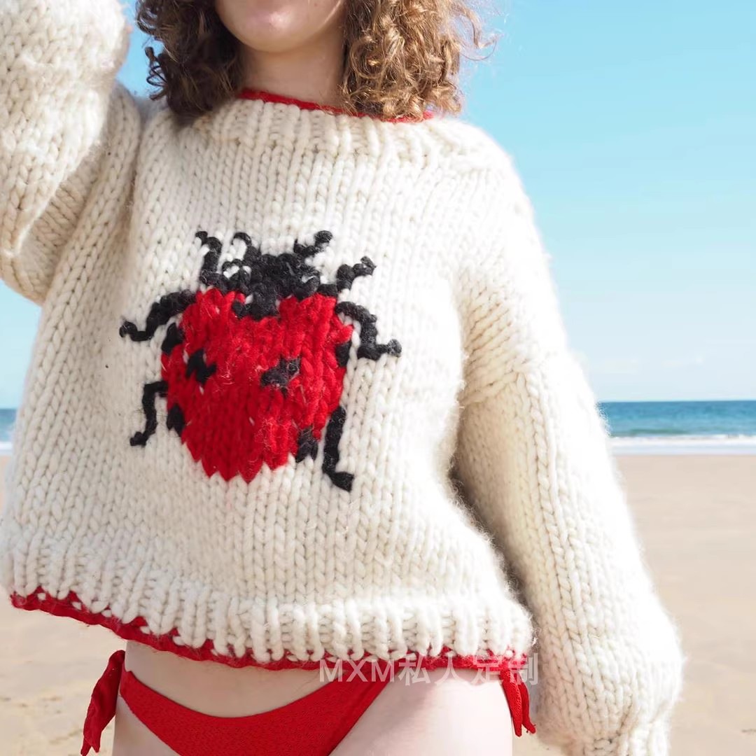 Sweter damski z długim rękawem – Embroidery Lady Bug recenzja i cena